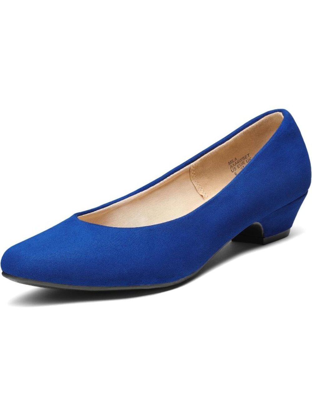 Dream Pairs Women's Royal Blue Round Toe Low Chunky Block Heel Pump Dress Shoes